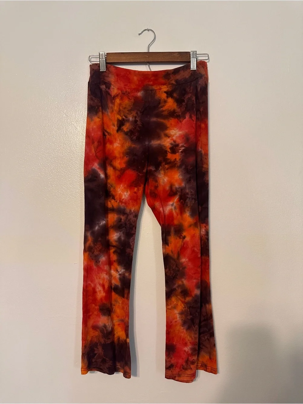 Cynthia Ashby Matching Set Ember Tie Dye Ravi Pant Asymmetric Tunic Orange Small